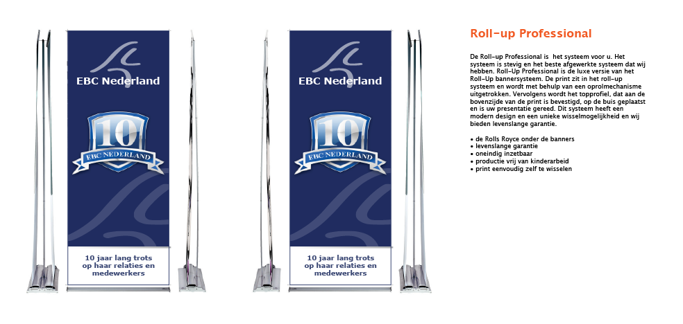 Rollup banner, dubbelzijdig, banner, Rollupbanner, dubbelzijdige banner, Roll up banner, Roll-up banner