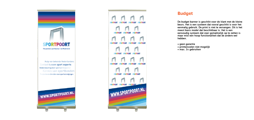 Roll-up banner, budget banner, Rollupbanner, Rollup banner, Dubbelzijdig, Roll-up, Roll up banner, banner